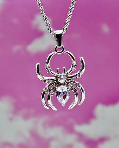 DIAMOND WIDOW SPIDER NECKLACE