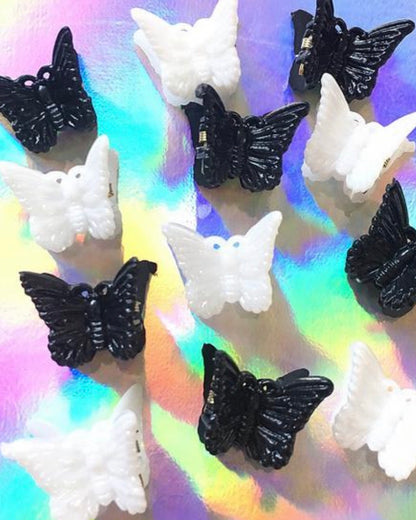 Black and White 90’s Butterfly Clips