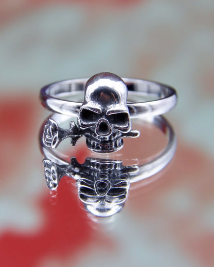 SKULL ROSE RING